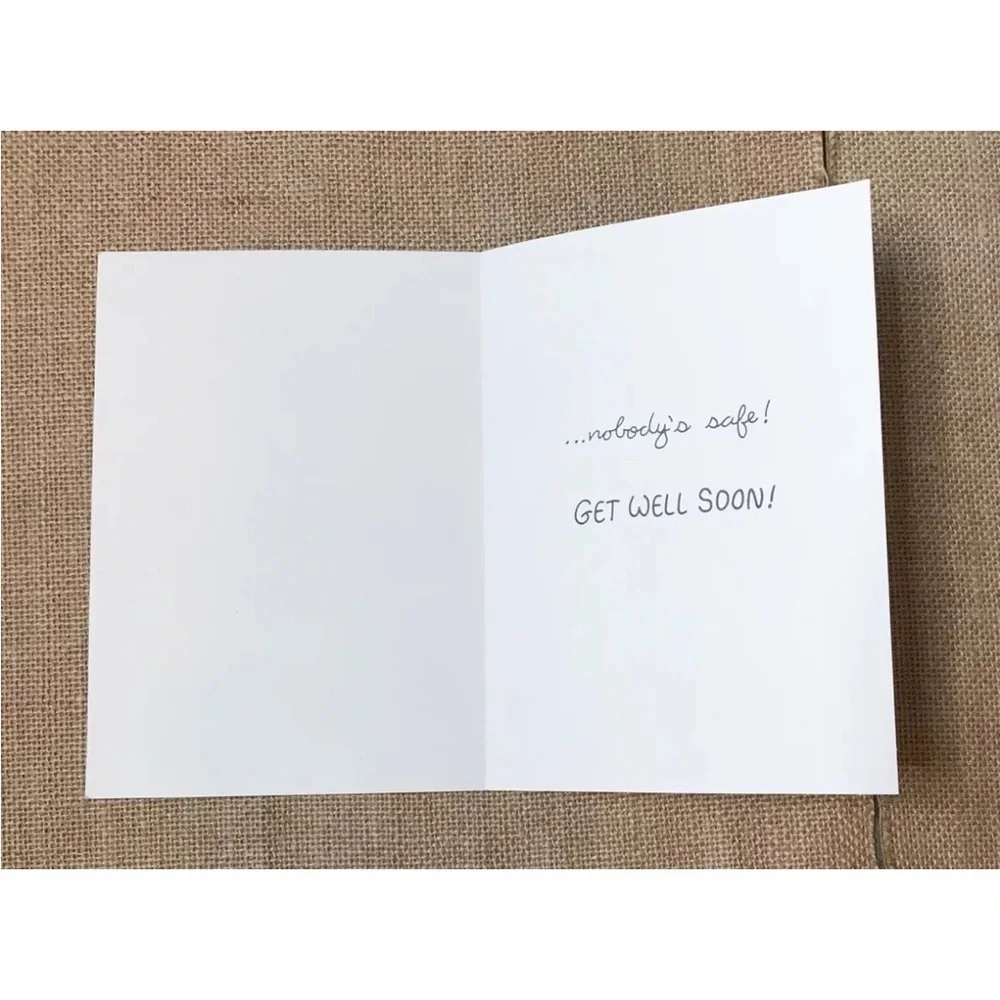 J Benton Get Well Card Sad Teddy Bear Red Nose Kitsch Whimsical Junk Journaling